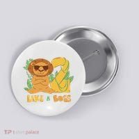 2nd Birthday Like A Boss Lion Cute Gift Button thumb 0