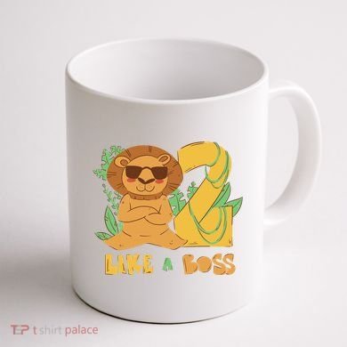 2nd Birthday Like A Boss Lion Cute Gift Coffee Mug back