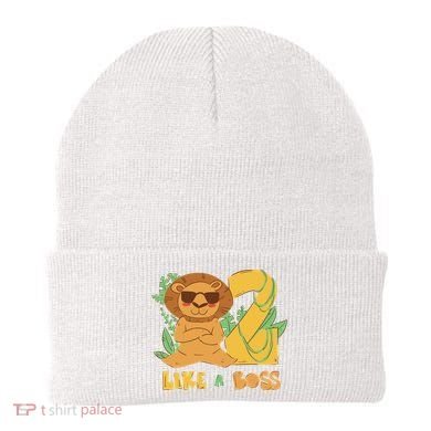 2nd Birthday Like A Boss Lion Cute Gift Beanie