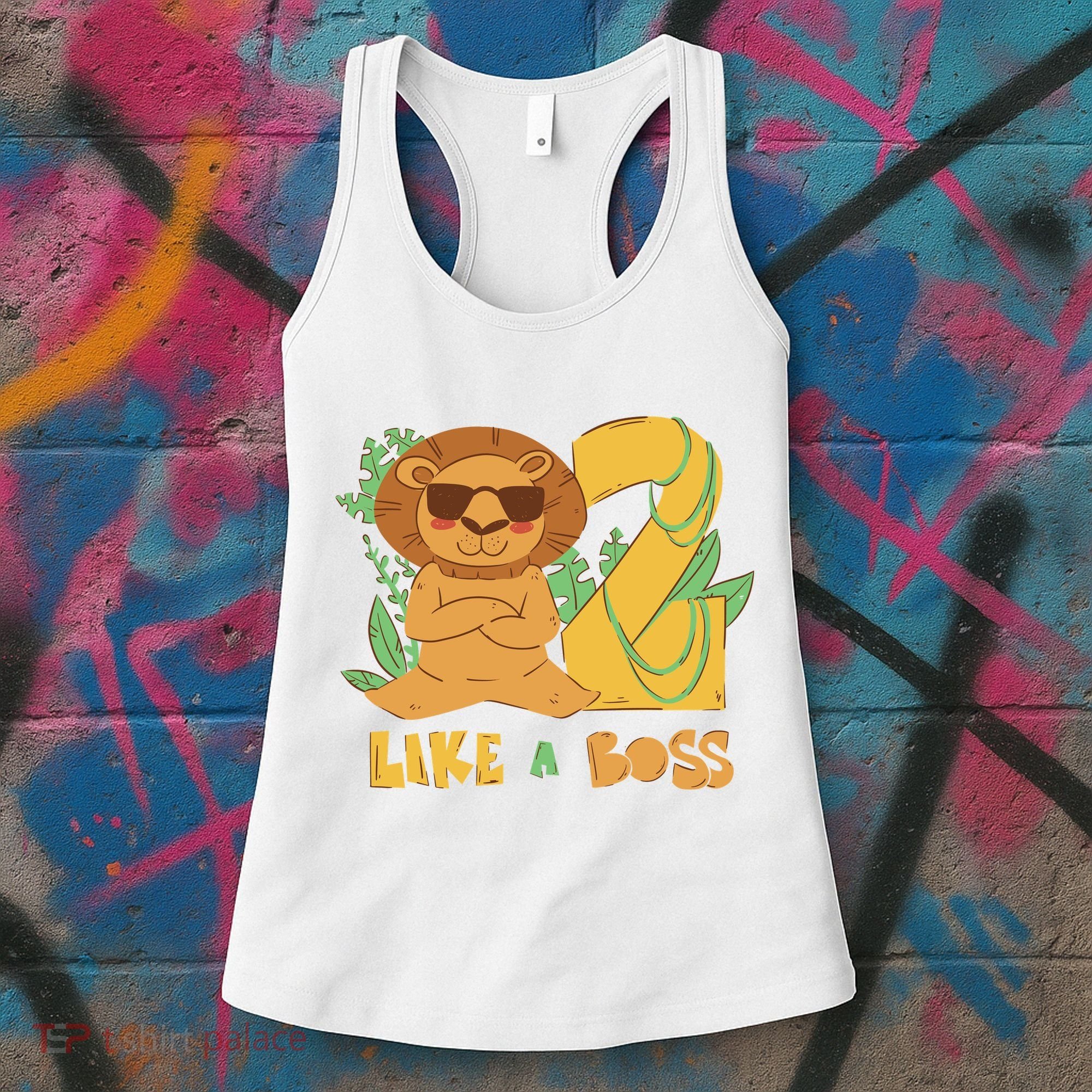 2nd Birthday Like A Boss Lion Cute Gift Women's Tank Top