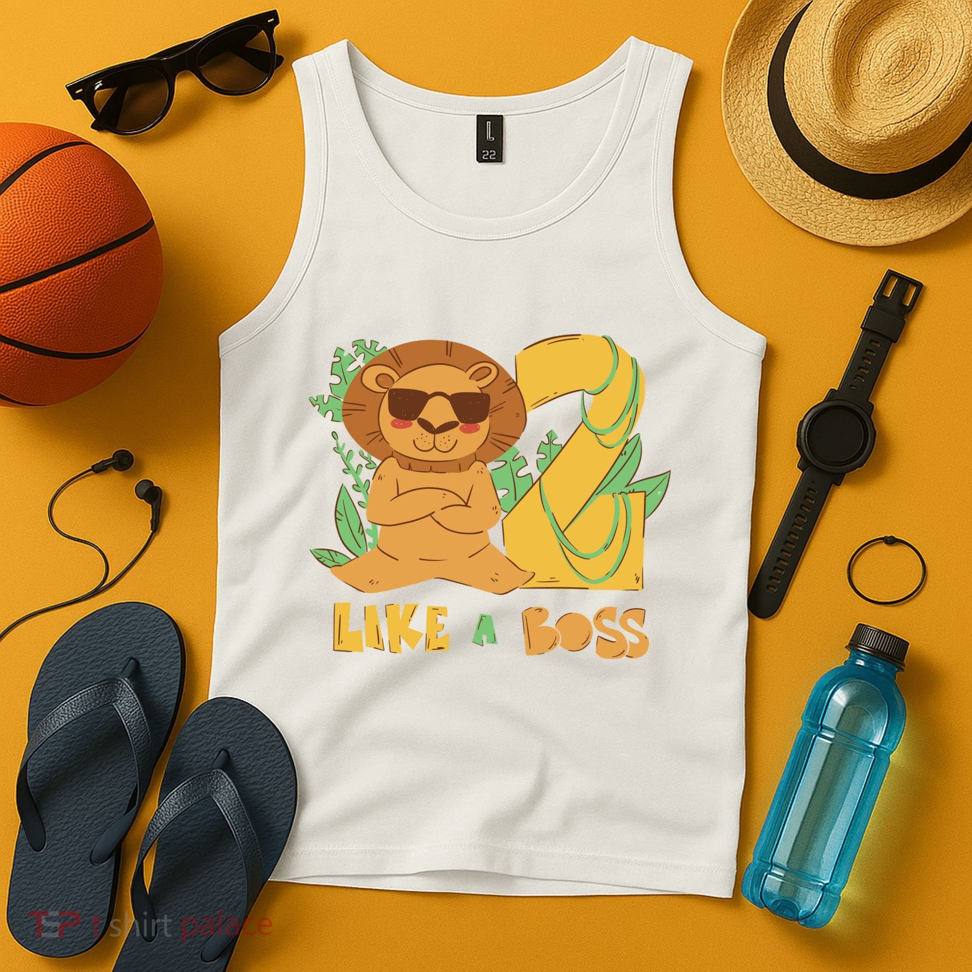 2nd Birthday Like A Boss Lion Cute Gift Tank Top