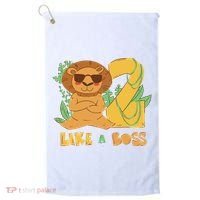 2nd Birthday Like A Boss Lion Cute Gift Golf Towel thumb 0