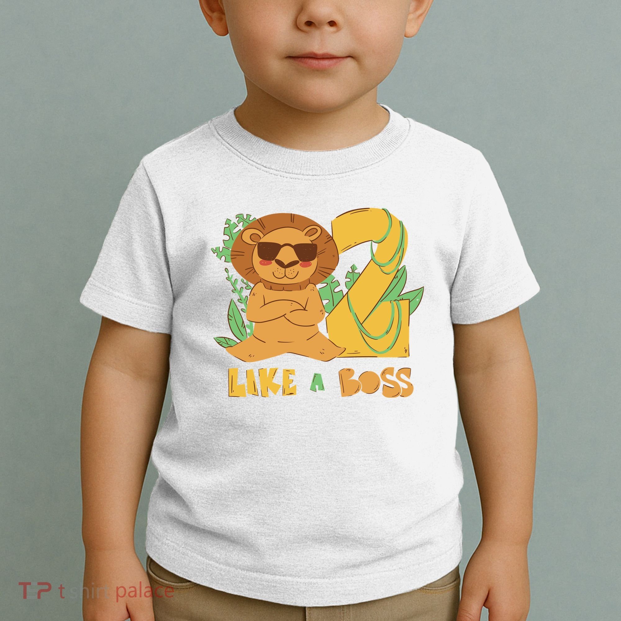 2nd Birthday Like A Boss Lion Cute Gift Toddler T-Shirt