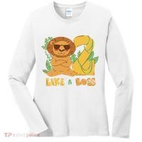 2nd Birthday Like A Boss Lion Cute Gift Women's Long Sleeve Shirt thumb 0