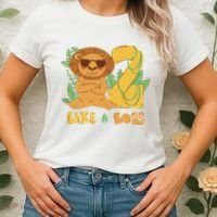 2nd Birthday Like A Boss Lion Cute Gift Women's T-Shirt thumb 2