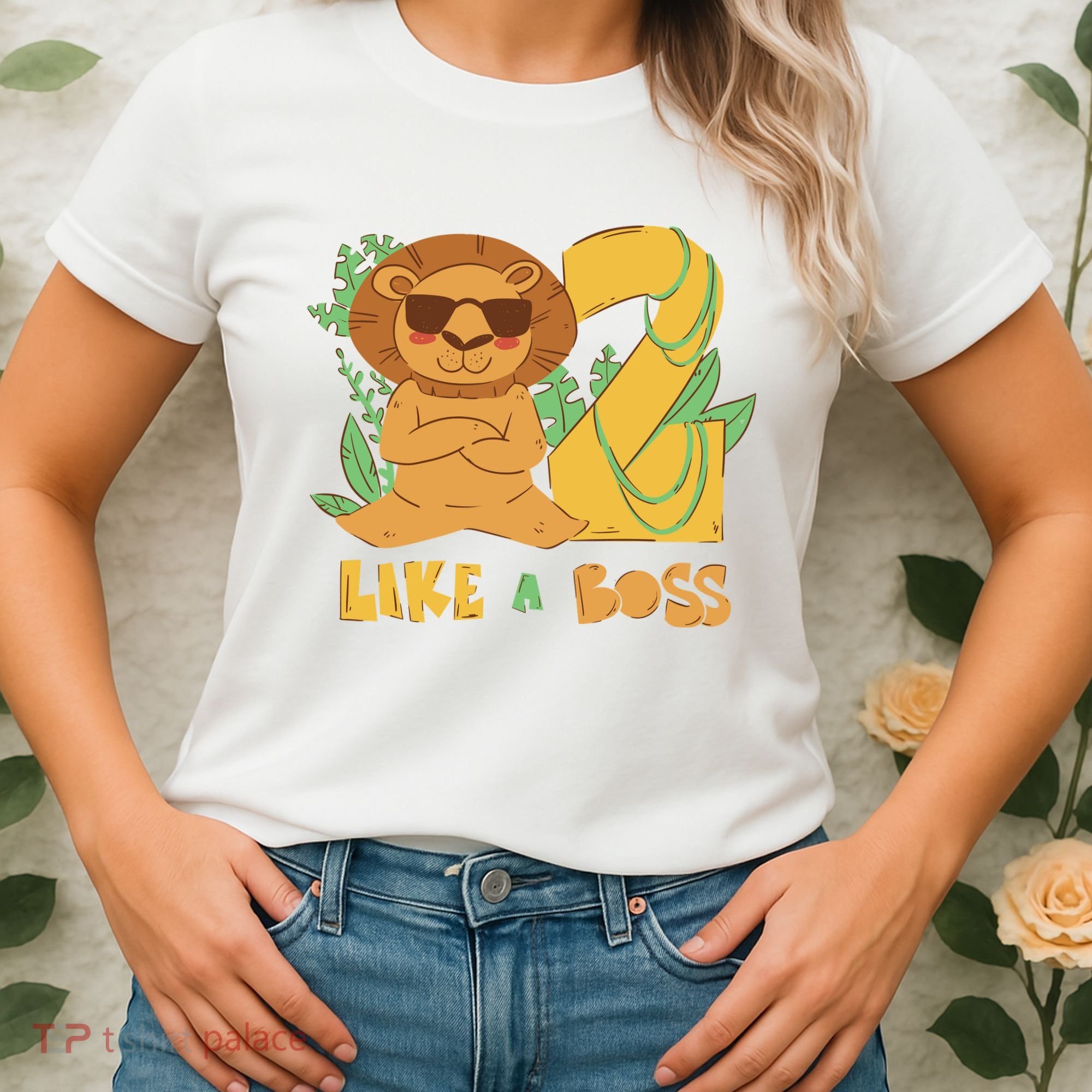 2nd Birthday Like A Boss Lion Cute Gift Women's T-Shirt