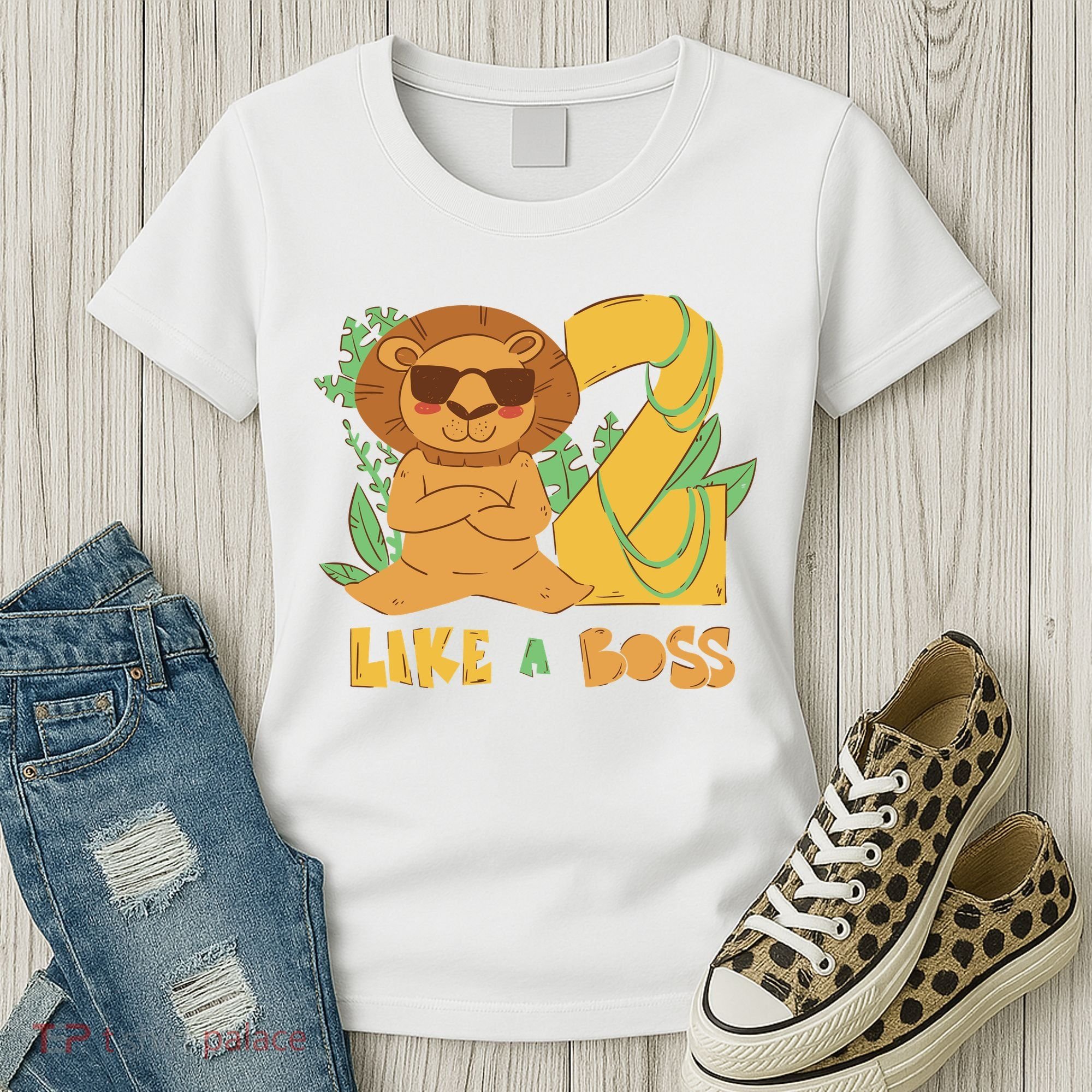 2nd Birthday Like A Boss Lion Cute Gift Women's T-Shirt