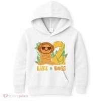 2nd Birthday Like A Boss Lion Cute Gift Kids Hoodie thumb 0