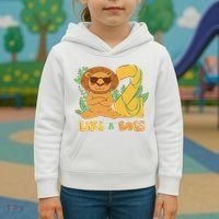 2nd Birthday Like A Boss Lion Cute Gift Kids Hoodie thumb 3