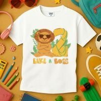 2nd Birthday Like A Boss Lion Cute Gift Kids T-Shirt thumb 3