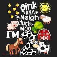 2nd Birthday Oink Baa Neigh Cluck Moo I'm 2 Farm Birthday Golf Towel thumb 3
