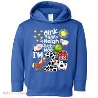 2nd Birthday Oink Baa Neigh Cluck Moo I'm 2 Farm Birthday Toddler Hoodie thumb 0
