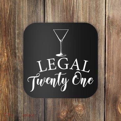 21st Birthday Squad Celebration Graphic Coaster