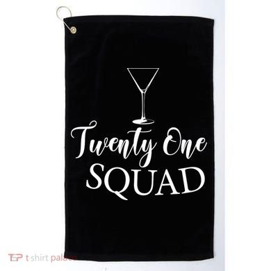 21st Birthday Squad Celebration Graphic Golf Towel