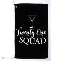 21st Birthday Squad Celebration Graphic Golf Towel thumb 0