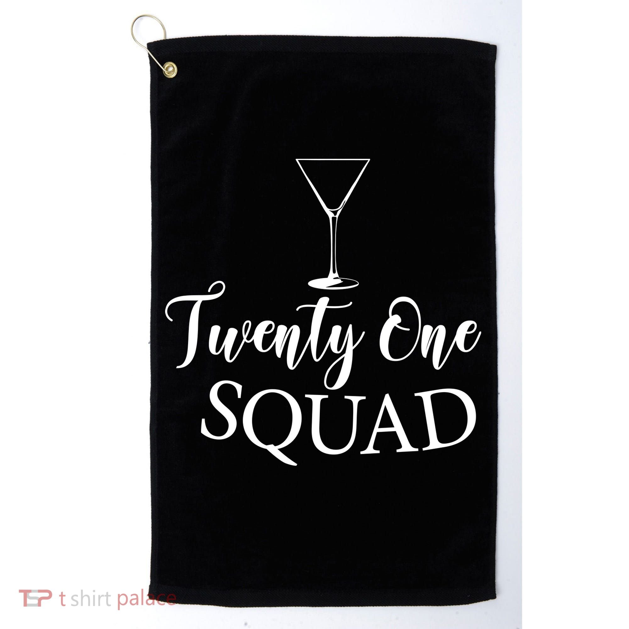 21st Birthday Squad Celebration Graphic Golf Towel
