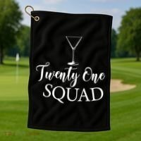 21st Birthday Squad Celebration Graphic Golf Towel thumb 1