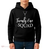 21st Birthday Squad Celebration Graphic Kids Hoodie thumb 4