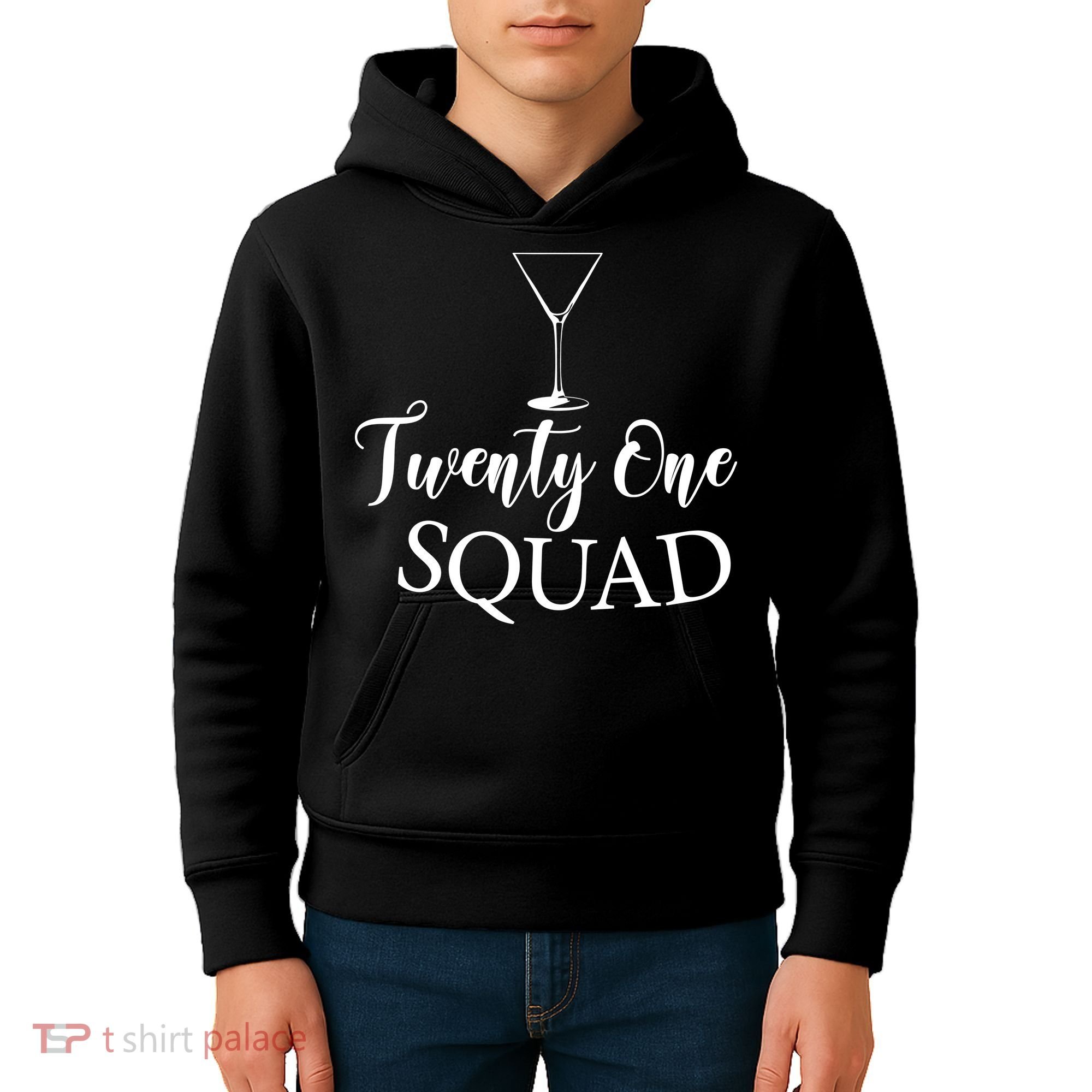 21st Birthday Squad Celebration Graphic Kids Hoodie
