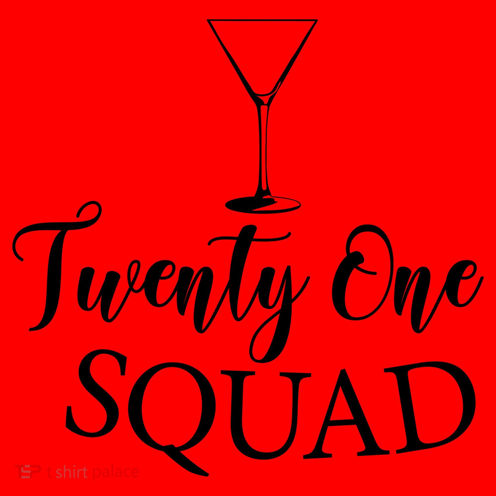 21st Birthday Squad Celebration Graphic Santa Hat