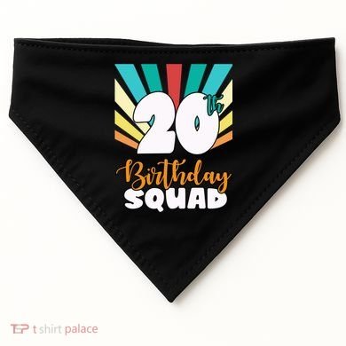 20th Birthday Squad 20 Years Old USA-Made Doggie Bandana