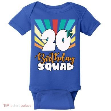 20th Birthday Squad 20 Years Old Baby Bodysuit