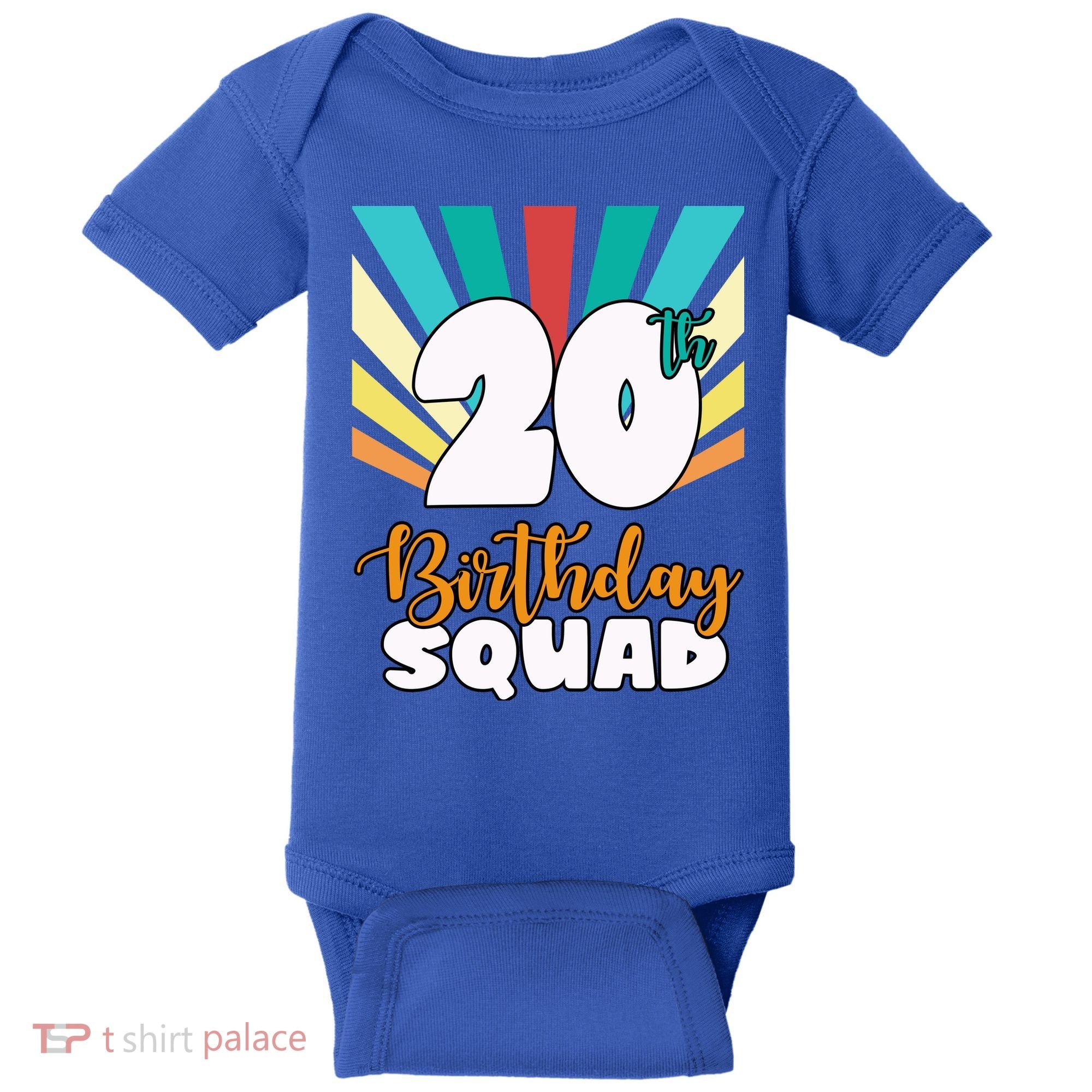 20th Birthday Squad 20 Years Old Baby Bodysuit