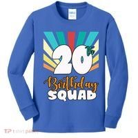 20th Birthday Squad 20 Years Old Kids Long Sleeve Shirt thumb 0