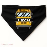 2nd Birthday School Bus theme party USA-Made Doggie Bandana thumb 0