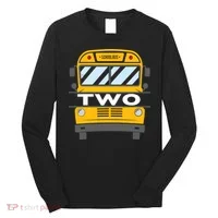 2nd Birthday School Bus theme party Long Sleeve Shirt thumb 0