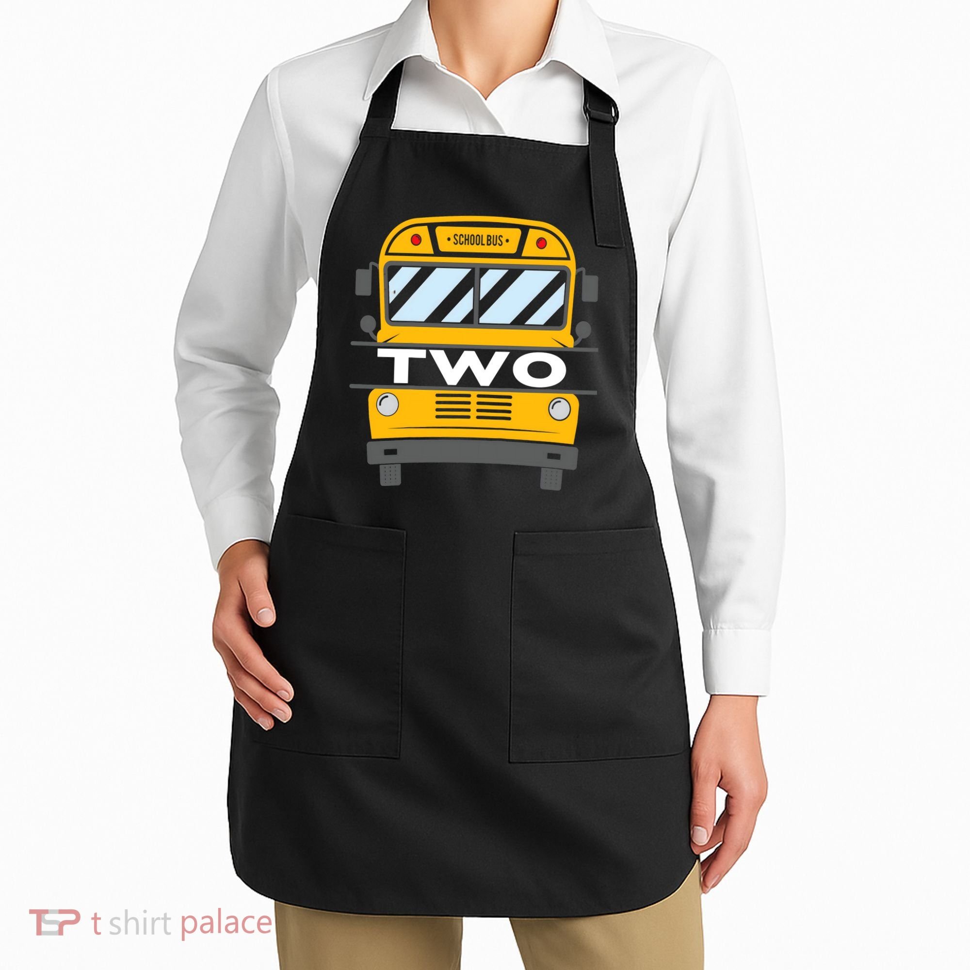 2nd Birthday School Bus theme party Apron