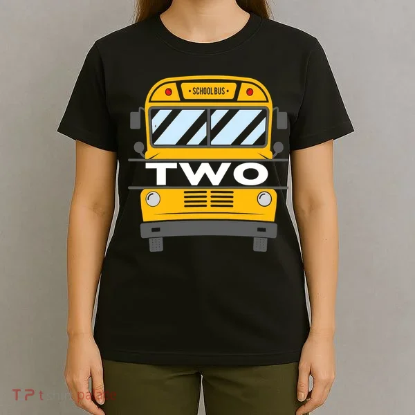 2nd Birthday School Bus theme party T-Shirt