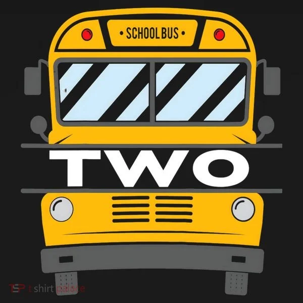 2nd Birthday School Bus theme party T-Shirt