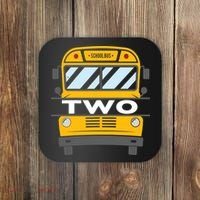 2nd Birthday School Bus theme party Coaster thumb 0