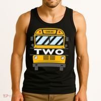 2nd Birthday School Bus theme party Tank Top thumb 3