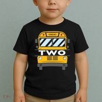 2nd Birthday School Bus theme party Toddler T-Shirt thumb 2