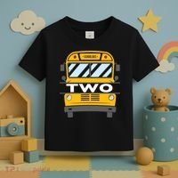 2nd Birthday School Bus theme party Toddler T-Shirt thumb 3