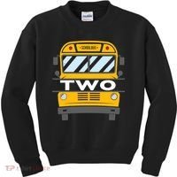 2nd Birthday School Bus theme party Kids Sweatshirt thumb 0