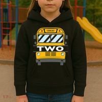 2nd Birthday School Bus theme party Kids Hoodie thumb 3