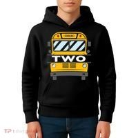 2nd Birthday School Bus theme party Kids Hoodie thumb 4