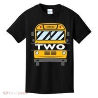 2nd Birthday School Bus theme party Kids T-Shirt thumb 0