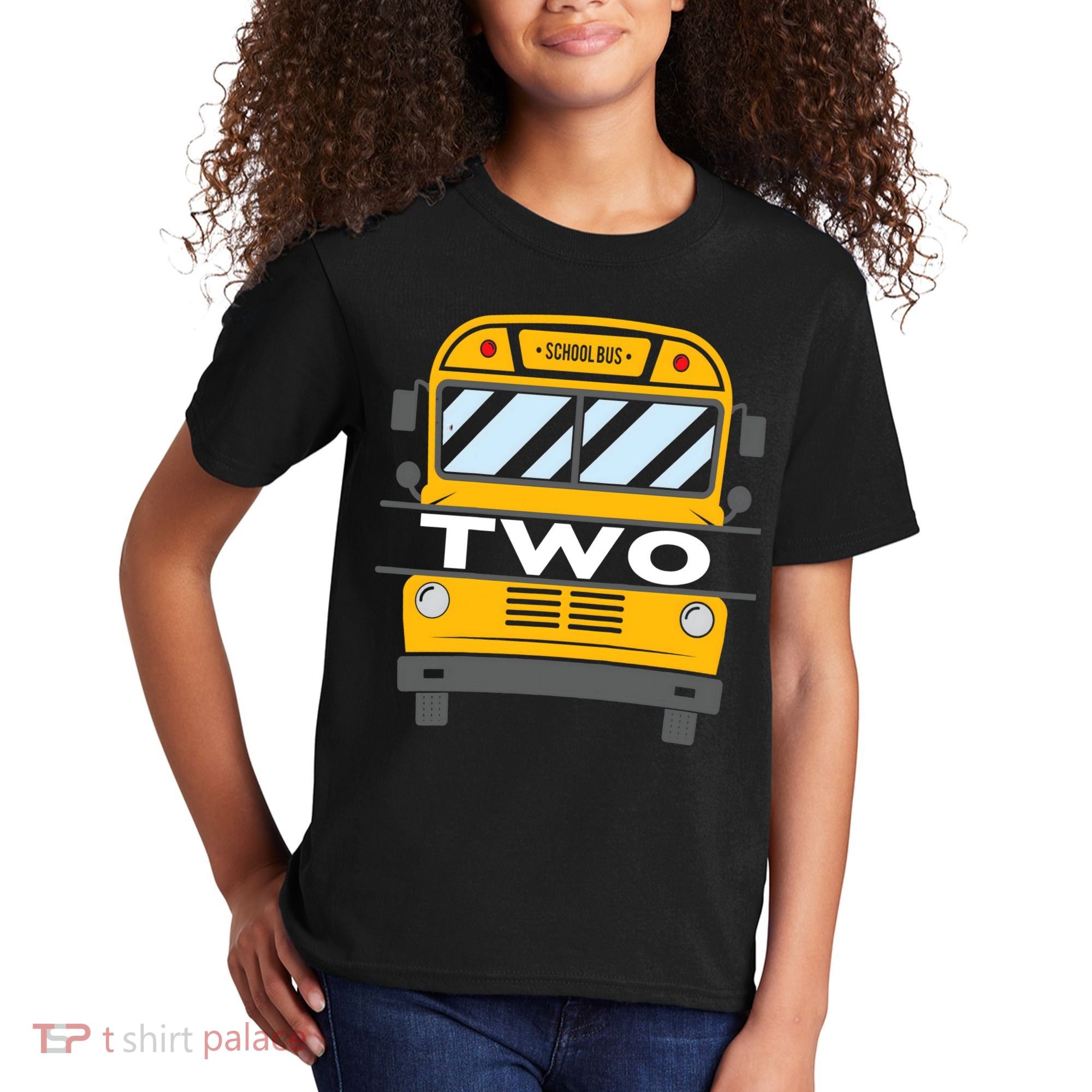 2nd Birthday School Bus theme party Kids T-Shirt