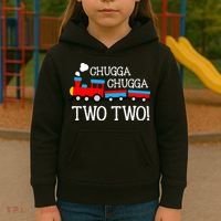 2nd Birthday Train Chugga Chugga Two Two Kids Hoodie thumb 3