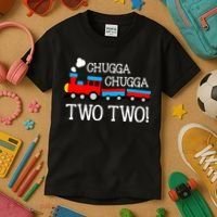 2nd Birthday Train Chugga Chugga Two Two Kids T-Shirt thumb 3