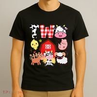 2nd Birthday Two Year Old Farm Theme Animals Birthday Party T-Shirt thumb 3
