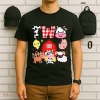 2nd Birthday Two Year Old Farm Theme Animals Birthday Party T-Shirt thumb 6