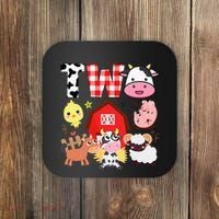 2nd Birthday Two Year Old Farm Theme Animals Birthday Party Coaster thumb 0
