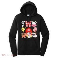 2nd Birthday Two Year Old Farm Theme Animals Birthday Party Women's Hoodie thumb 0