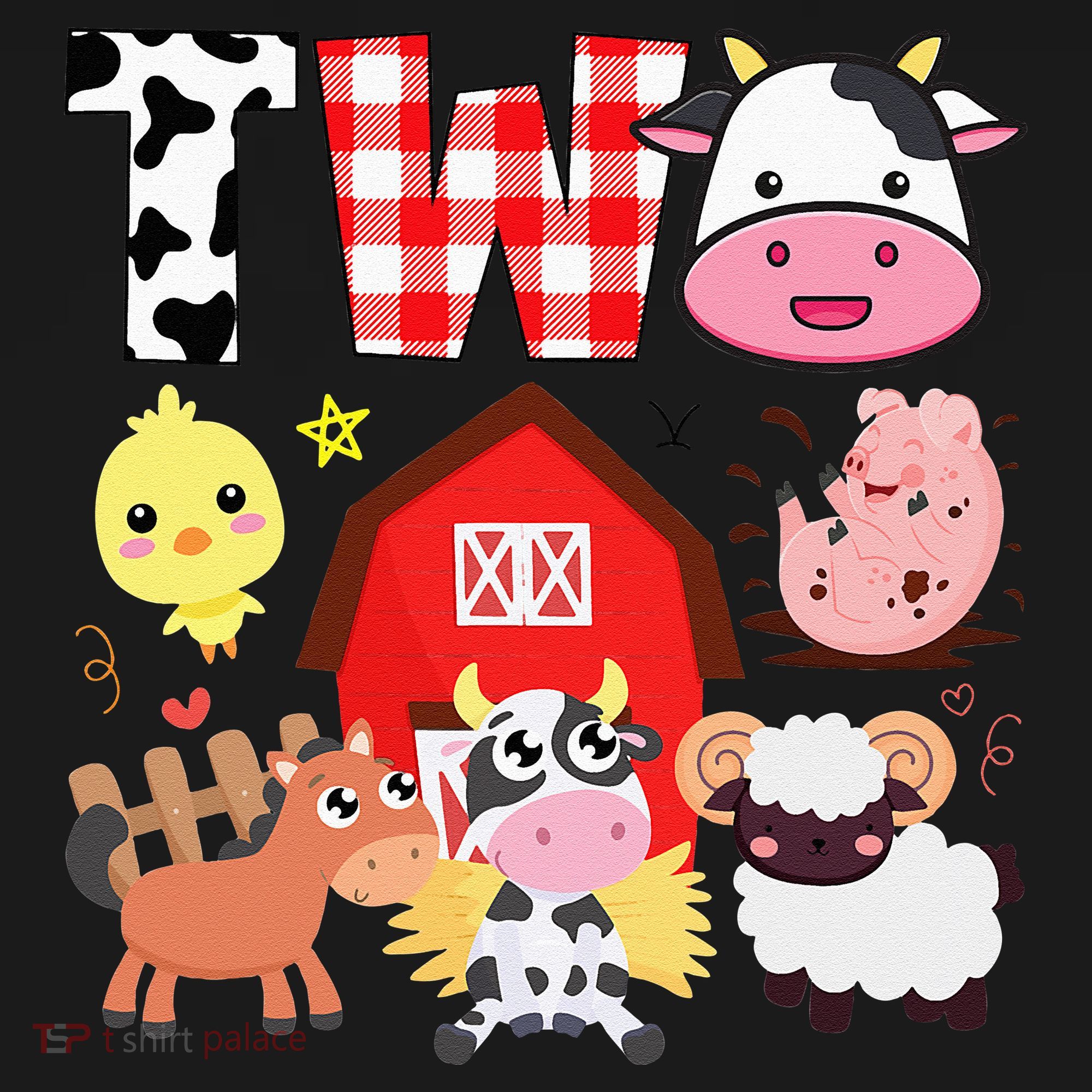 2nd Birthday Two Year Old Farm Theme Animals Birthday Party Women's Tank Top