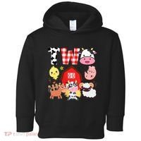 2nd Birthday Two Year Old Farm Theme Animals Birthday Party Toddler Hoodie thumb 0
